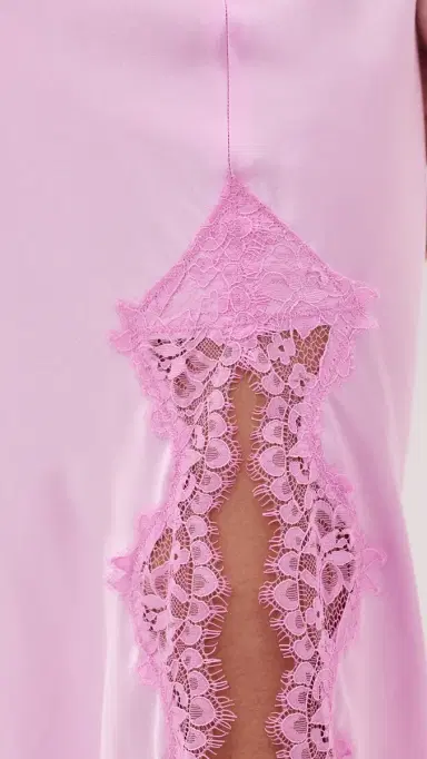 L'Agence Tico Lace Midi Skirt alibu Pink/Peony | Thumbnail 6