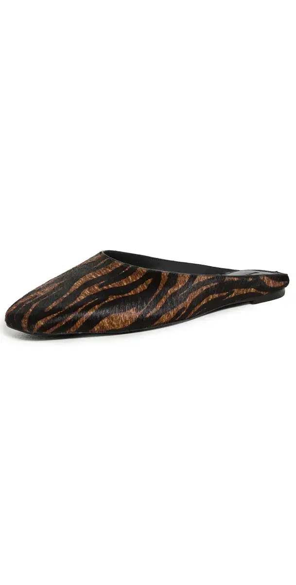 Black Suede Studio Lucia Flats Brown Zebra Pony Hair