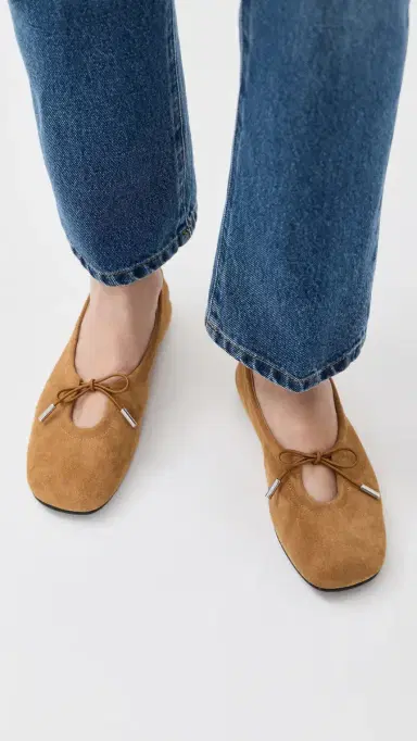 ALOHAS Rosalind Suede Ballet Flats Suede Tan | Thumbnail 3