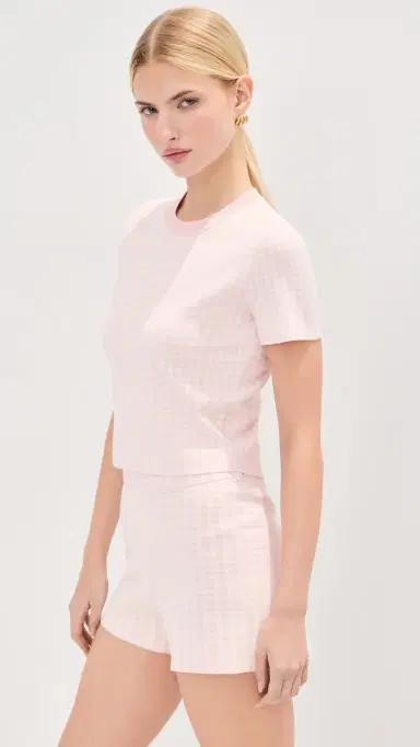 LE BOP Gingham Knit Tee Ballet Pink L | Thumbnail 4