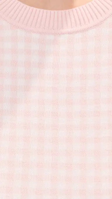 LE BOP Gingham Knit Tee Ballet Pink L | Thumbnail 6