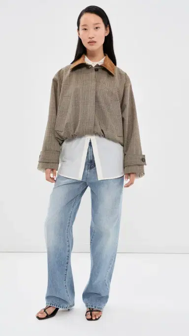 Róhe Suede Collar Blouson Jacket Prince of Wales | Thumbnail 5