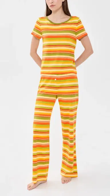 Cozyland by Morgan Lane Baby Jean Long PJ Set Autumn Multi | Thumbnail 2