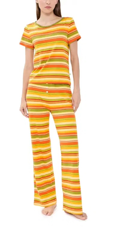 Cozyland by Morgan Lane Baby Jean Long PJ Set Autumn Multi | Thumbnail 1