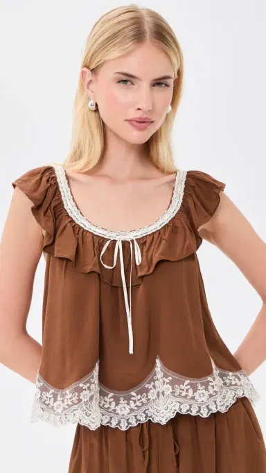 Wayf Wendy Top Chocolate L | Thumbnail 2