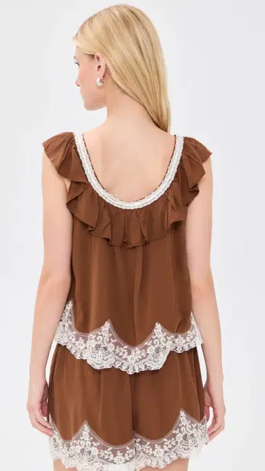 Wayf Wendy Top Chocolate L | Thumbnail 3