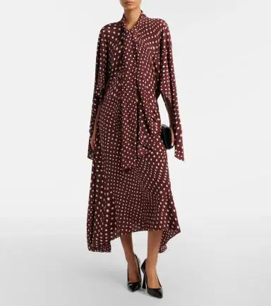 Stella McCartney Polka-dot tie-neck silk midi dress | Thumbnail 3 Stella McCartney Polka-dot tie-neck silk midi dress | Thumbnail 3