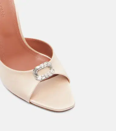 Amina Muaddi Mini Camelia embellished satin mules | Thumbnail 2