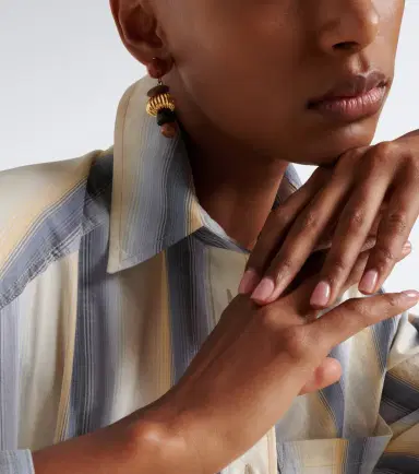 Jennifer Behr Lavon embellished gold-plated drop earrings | Thumbnail 5