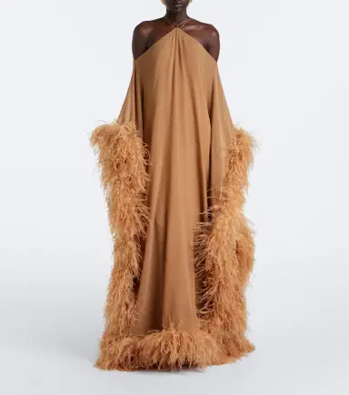 Taller Marmo Sza Sza Spirito feather-trimmed kaftan | Thumbnail 2 Taller Marmo Sza Sza Spirito feather-trimmed kaftan | Thumbnail 2