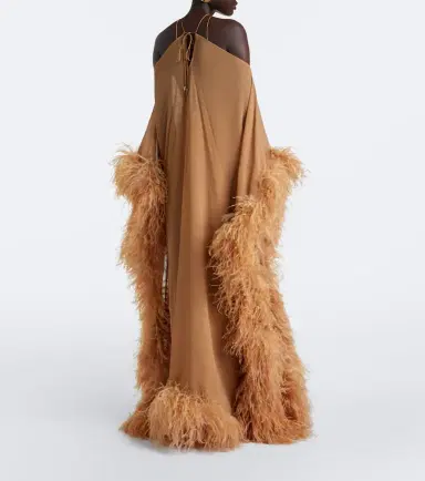 Taller Marmo Sza Sza Spirito feather-trimmed kaftan | Thumbnail 6 Taller Marmo Sza Sza Spirito feather-trimmed kaftan | Thumbnail 6