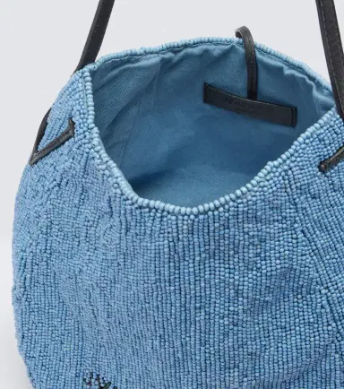JW Anderson Bulb Small beaded leather-trimmed shoulder bag | Thumbnail 3