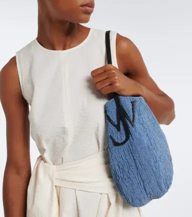 JW Anderson Bulb Small beaded leather-trimmed shoulder bag | Thumbnail 5