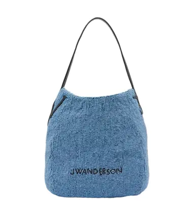 JW Anderson Bulb Small beaded leather-trimmed shoulder bag | Thumbnail 1