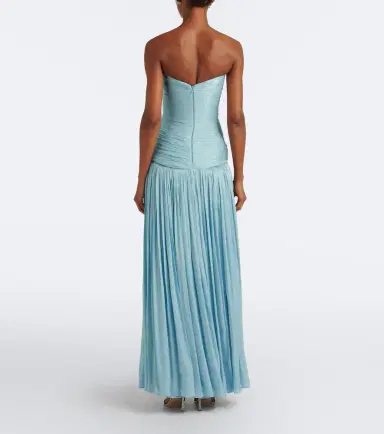 Costarellos Ruched Lurex georgette gown | Thumbnail 3 Costarellos Ruched Lurex georgette gown | Thumbnail 3