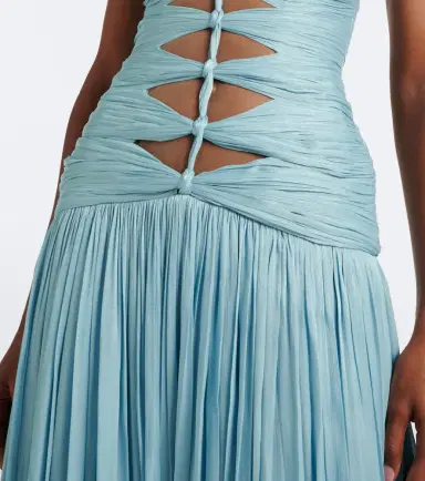 Costarellos Ruched Lurex georgette gown | Thumbnail 6 Costarellos Ruched Lurex georgette gown | Thumbnail 6