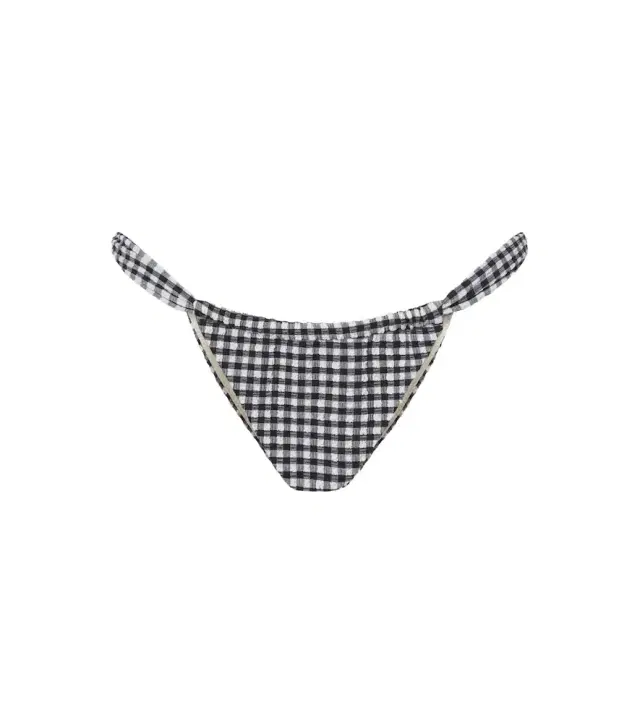 Montce Sandra polka-dot seersucker bikini bottoms