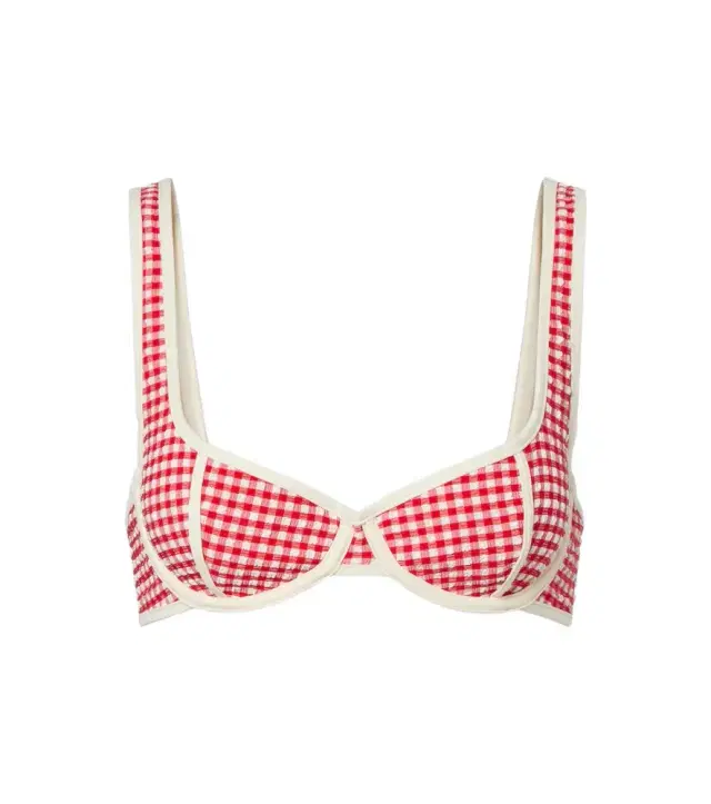 Montce Romy gingham seersucker bikini top