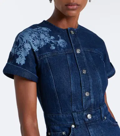 Erdem Printed denim midi dress | Thumbnail 3 Erdem Printed denim midi dress | Thumbnail 3