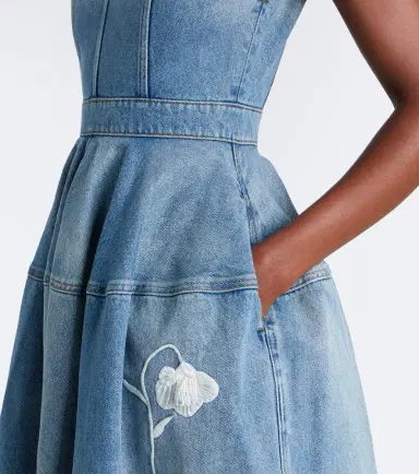 Erdem Floral-appliqué denim midi skirt | Thumbnail 5 Erdem Floral-appliqué denim midi skirt | Thumbnail 5