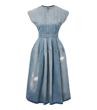 Erdem Floral-appliqué denim midi skirt | Thumbnail 1 Erdem Floral-appliqué denim midi skirt | Thumbnail 1