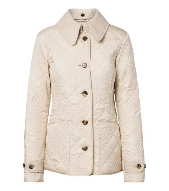Burberry Fernleigh leather-trimmed quilted jacket