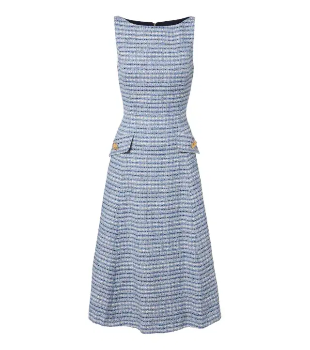 Carolina Herrera Cotton-blend tweed midi dress