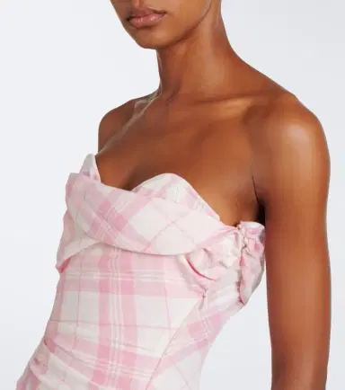 Vivienne Westwood Spiral checked wool-blend bustier dress | Thumbnail 3 Vivienne Westwood Spiral checked wool-blend bustier dress | Thumbnail 3