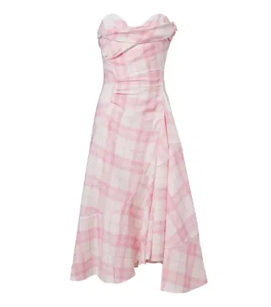 Vivienne Westwood Spiral checked wool-blend bustier dress | Thumbnail 1 Vivienne Westwood Spiral checked wool-blend bustier dress | Thumbnail 1