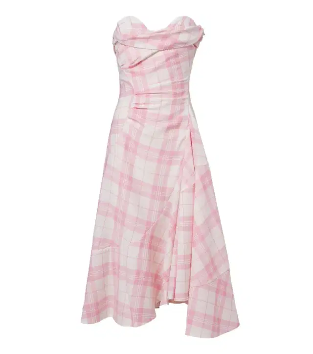 Vivienne Westwood Spiral checked wool-blend bustier dress