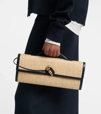 Bottega Veneta Andiamo raffia-effect clutch | Thumbnail 7