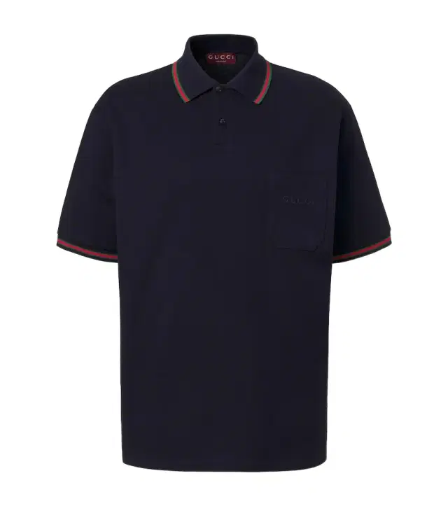 Gucci Web Stripe cotton-blend piqué polo shirt