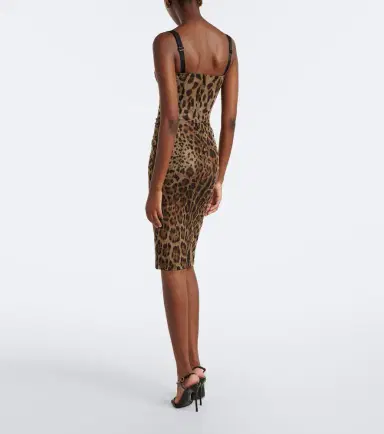 Dolce & Gabbana Leopard-print cotton and silk bustier dress | Thumbnail 3 Dolce & Gabbana Leopard-print cotton and silk bustier dress | Thumbnail 3