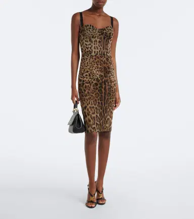 Dolce & Gabbana Leopard-print cotton and silk bustier dress | Thumbnail 5 Dolce & Gabbana Leopard-print cotton and silk bustier dress | Thumbnail 5