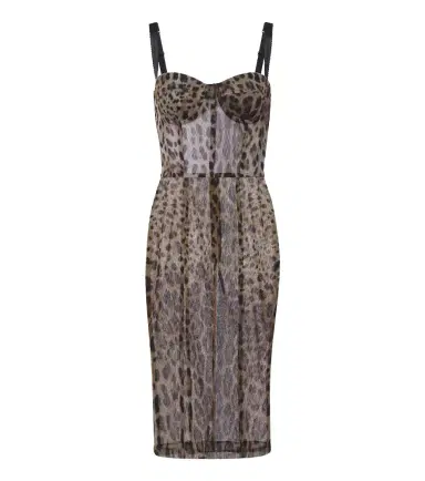 Dolce & Gabbana Leopard-print cotton and silk bustier dress | Thumbnail 1 Dolce & Gabbana Leopard-print cotton and silk bustier dress | Thumbnail 1