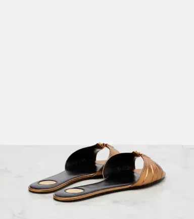 Saint Laurent Babylone metallic leather slides | Thumbnail 5 Saint Laurent Babylone metallic leather slides | Thumbnail 5