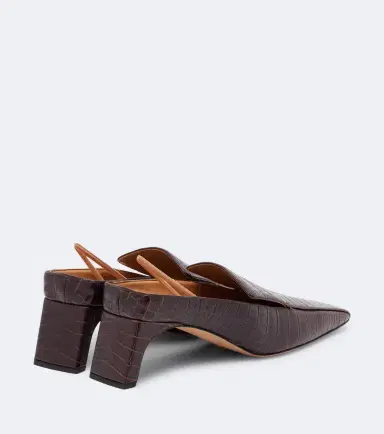 Calvin Klein Collection Tilda croc-effect leather slingback pumps | Thumbnail 3