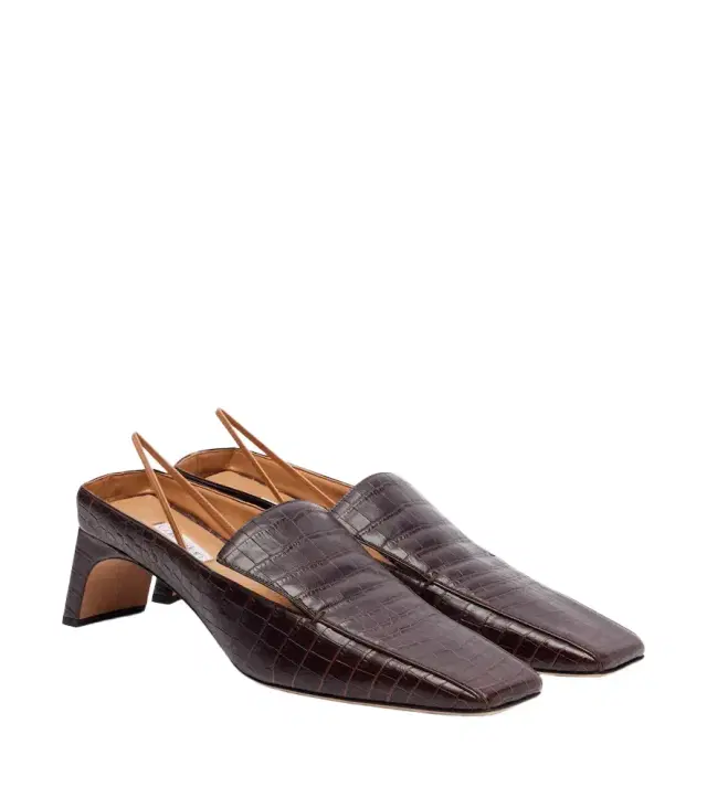 Calvin Klein Collection Tilda croc-effect leather slingback pumps