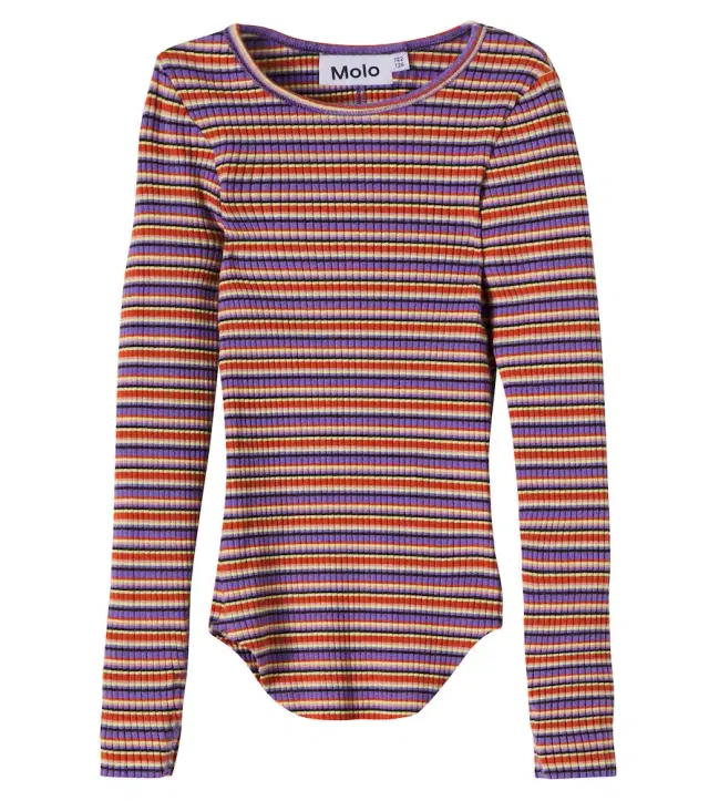 Molo Rochelle striped ribbed-knit cotton-blend T-shirt
