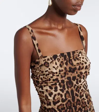 Dolce & Gabbana Leopard-print silk-blend charmeuse minidress | Thumbnail 4