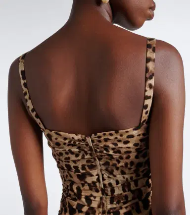 Dolce & Gabbana Leopard-print silk-blend charmeuse minidress | Thumbnail 6