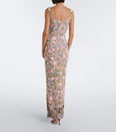 LA FUORI Là Fuori Embellished floral-appliqué gown | Thumbnail 3