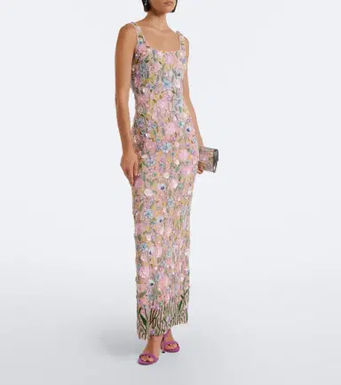 LA FUORI Là Fuori Embellished floral-appliqué gown | Thumbnail 4