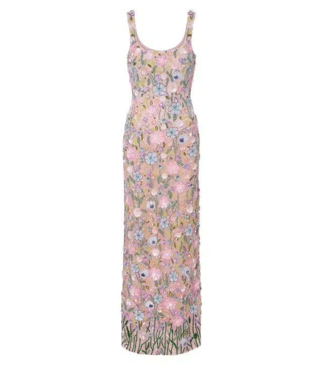 La Fuori Là Fuori Embellished floral-appliqué gown