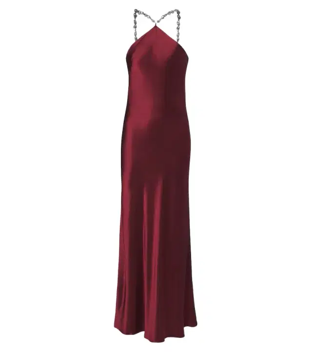 Staud Cadence halterneck satin slip dress