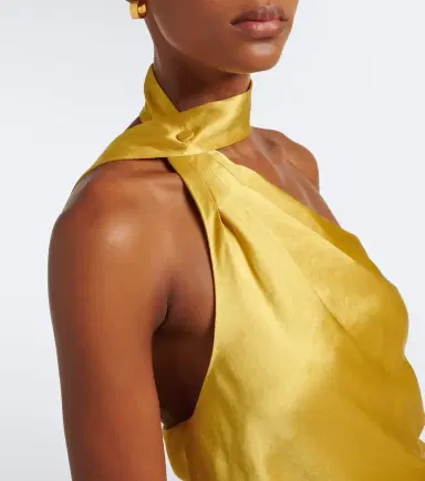 Staud Estelle one-shoulder satin maxi dress | Thumbnail 3