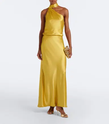 Staud Estelle one-shoulder satin maxi dress | Thumbnail 4