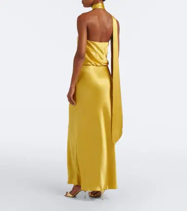 Staud Estelle one-shoulder satin maxi dress | Thumbnail 5