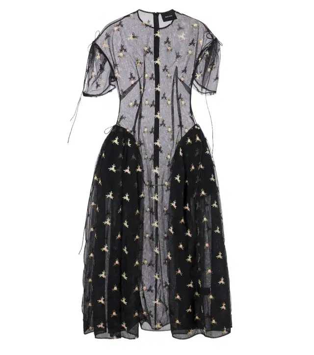 Simone Rocha Embroidered tulle midi dress