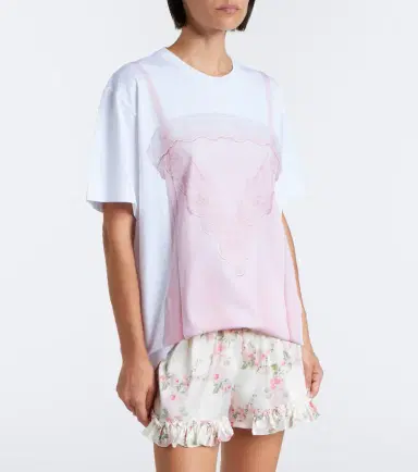 Simone Rocha Trompe l'ail cotton jersey T-shirt | Thumbnail 2 Simone Rocha Trompe l'ail cotton jersey T-shirt | Thumbnail 2